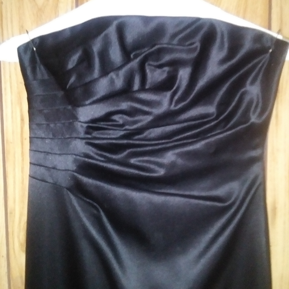Black satin, floor length, strapless dress (Nordstrom's)